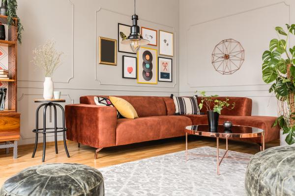 Velvet sofa