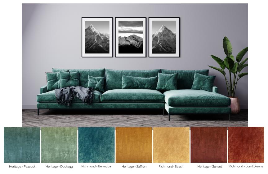Distressed Velvet sofa